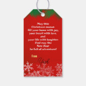 Weihnachtswünsche für Ehefrau Geschenkanhänger (Rückseite)