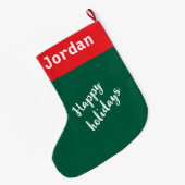 Weihnachtswünsche für personalisierte Dackel Großer Weihnachtsstrumpf (Rückseite (Hängend))