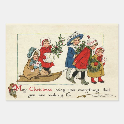 Weihnachtswünsche Geschenkpapier Set (Vorderseite 3)