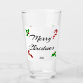 Weihnachtswünsche Glastumbler Glas (Vorderseite)