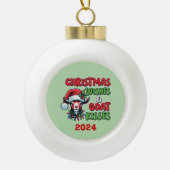 Weihnachtswünsche & Goat Kisses Keramik Kugel-Ornament (Vorderseite)