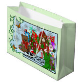 Weihnachtswünsche Große Geschenktüte (Vorderseite Schrägansicht)