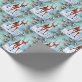 Weihnachtswünsche Hirsch Geschenkpapier (Ecke)