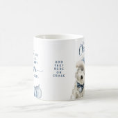 Weihnachtswünsche, Hund über Weihnachtsgeschenk, B Kaffeetasse (Mittel)