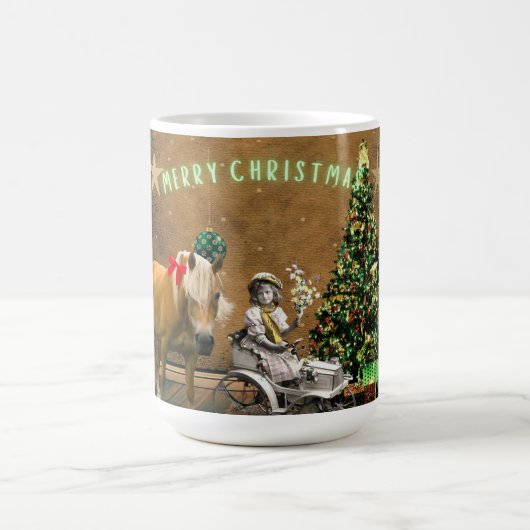 Weihnachtswünsche im skurrilen Vintage-Stil Kaffeetasse (Mittel)