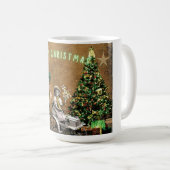 Weihnachtswünsche im skurrilen Vintage-Stil Kaffeetasse (VorderseiteRechts)