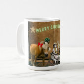 Weihnachtswünsche im skurrilen Vintage-Stil Kaffeetasse (Vorderseite Links)
