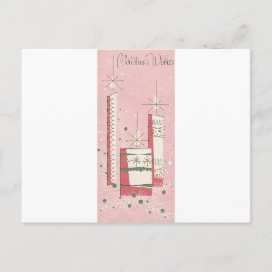 Weihnachtswünsche in Rosa Feiertagspostkarte (Vorderseite)