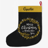 Weihnachtswünsche individuelle Name Strumpf Großer Weihnachtsstrumpf (Rückseite)