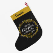 Weihnachtswünsche individuelle Name Strumpf Großer Weihnachtsstrumpf (Rückseite (Hängend))