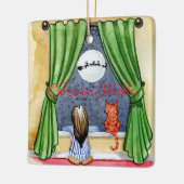 Weihnachtswünsche Keramikornament (Links)