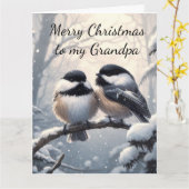 Weihnachtswünsche & Liebe Chickadee Bird Karte (Gelbe Blume)