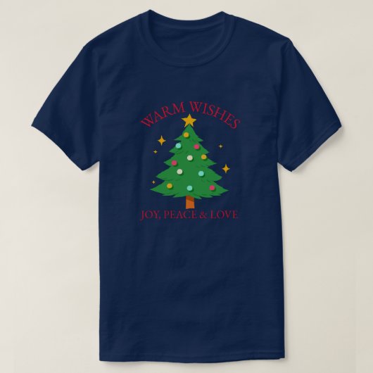 Weihnachtswünsche mit Baum T-Shirt (Design vorne)