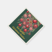 Weihnachtswünsche mit Bienenlicht - Weihnachtsschm Serviette (Ecke)