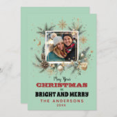 Weihnachtswünsche mit maßgeschneidertem Foto Feiertagskarte (Vorne/Hinten)
