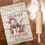 Weihnachtswünsche mit zwei Ferkeln Geschirrtuch<br><div class="desc">Genießen Sie dieses niedliche Bauernhaus "Country Christmas Wish" Küchentuch mit roter und brauner Typografie. Freuen Sie sich auf den festlichen Geist, denn zwei bezaubernde Ferkel stehen fröhlich über wunderschön verpackten Geschenken. Dieses bezaubernde Handtuch aus dem Bauernhaus erfasst die herzliche Essenz der Ferienzeit. Mit seinem hellen Holzboden bringt es einen rustikalen...</div>