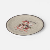 Weihnachtswünsche mit zwei Ferkeln Pappteller (Schrägansicht)