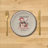 Weihnachtswünsche mit zwei Ferkeln Pappteller