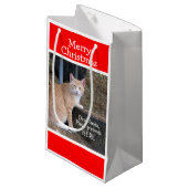 Weihnachtswünsche Orange Tabby Geschenktasche Kleine Geschenktüte (Vorderseite Schrägansicht)