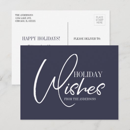 Weihnachtswünsche Postkarte (Vorne/Hinten)