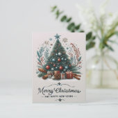 Weihnachtswünsche Postkarte (Stehend Vorderseite)