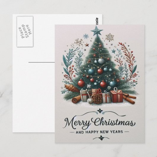 Weihnachtswünsche Postkarte (Vorne/Hinten)