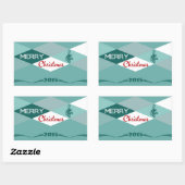 Weihnachtswünsche Rechteckiger Aufkleber (Blatt)