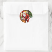 Weihnachtswünsche Runder Aufkleber (Tasche)
