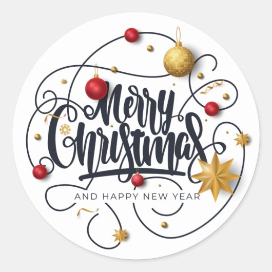 Weihnachtswünsche Runder Aufkleber (Vorderseite)
