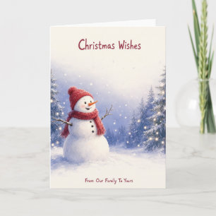 Weihnachtswünsche Schneemann Karte