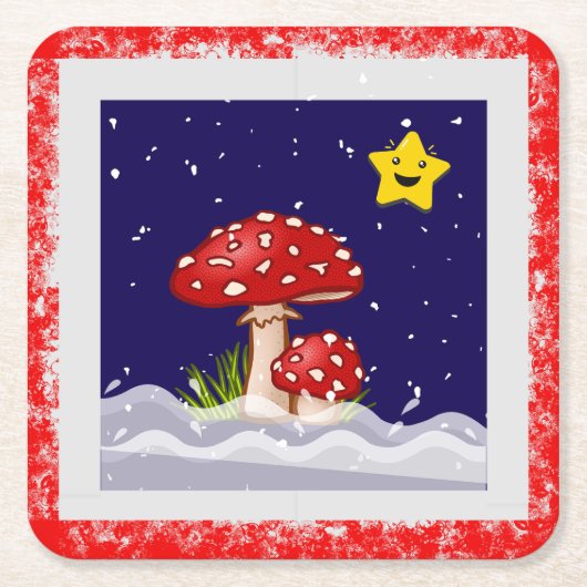 Weihnachtswünsche, Schneetage Rechteckiger Pappuntersetzer (Vorderseite)