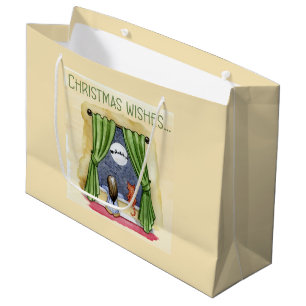 Weihnachtswünsche Süßes Kind & Kätzchen Weihnachte Große Geschenktüte