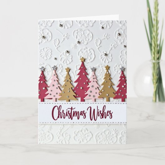 Weihnachtswünsche Textil-Grußkarte Karte (Vorderseite)