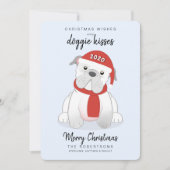 Weihnachtswünsche und Doggie Kisses 2020 Feiertagskarte (Vorderseite)