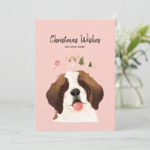 Weihnachtswünsche und Doggy Kisses Feiertagskarte (Stehend Vorderseite)