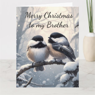 Weihnachtswünsche und Liebe Chickadee Bird Karte