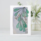 Weihnachtswünsche und Mistletoe Kisses Flachkarte Dankeskarte (Stehend Vorderseite)