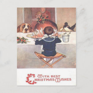 Weihnachtswünsche Vintage 1906 Weihnachtspostkarte Feiertagspostkarte