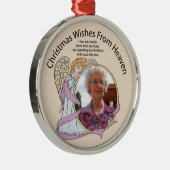 Weihnachtswünsche von der Himmels-Verzierung Silbernes Ornament (Rechts)