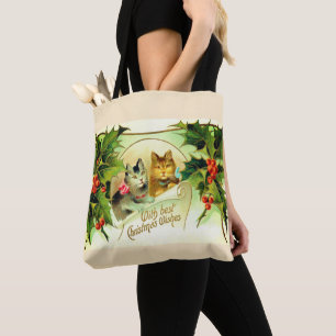 Weihnachtswünsche von Katzen Tasche