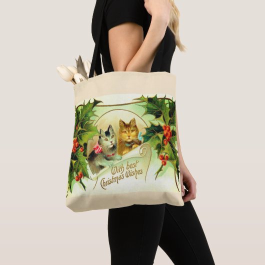 Weihnachtswünsche von Katzen Tasche (Von Nahem)