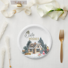 Weihnachtswünsche Weihnachtsgeschenk für Wein zur  Pappteller