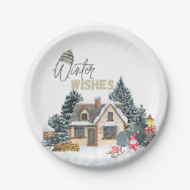 Weihnachtswünsche Weihnachtsgeschenk für Wein zur  Pappteller