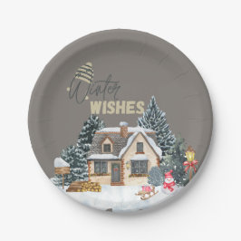 Weihnachtswünsche Weihnachtsgeschenk für Wein zur  Pappteller