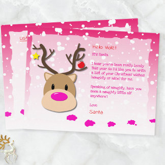 Weihnachtswunschliste der Kinder an den Weihnachts Feiertagspostkarte