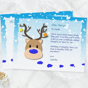 Weihnachtswunschliste der Kinder an den Weihnachts Feiertagspostkarte