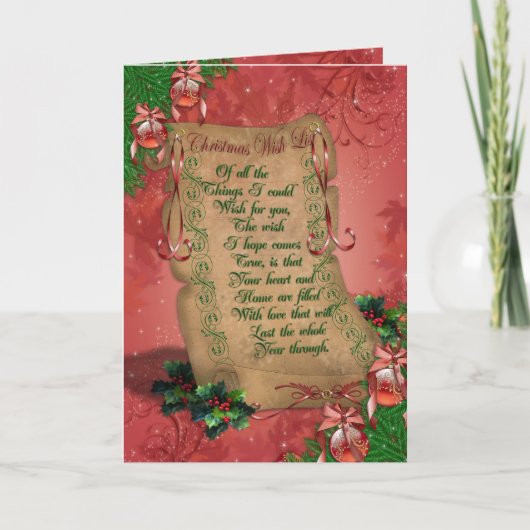 WeihnachtsWunschzettel Grußkartennostalgiker Feiertagskarte (Vorderseite)