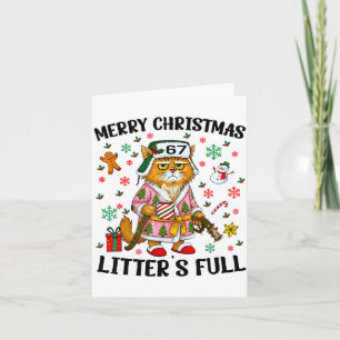 Weihnachtswurf voll 67 Xmas lustiges Kitty-Geschen Karte