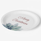 Weihnachtswüste Botanisches Party Sukkulent Pappteller (Schrägansicht)