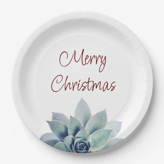 Weihnachtswüste Botanisches Party Sukkulent Pappteller (Vorderseite)